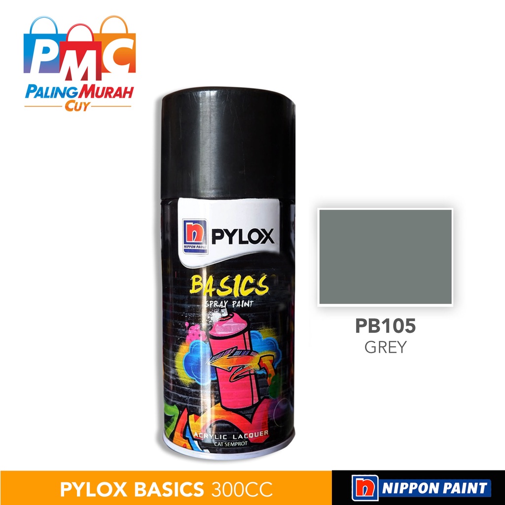 Cat Semprot Nippon Paint PYLOX BASICS 300cc - PB105 Grey