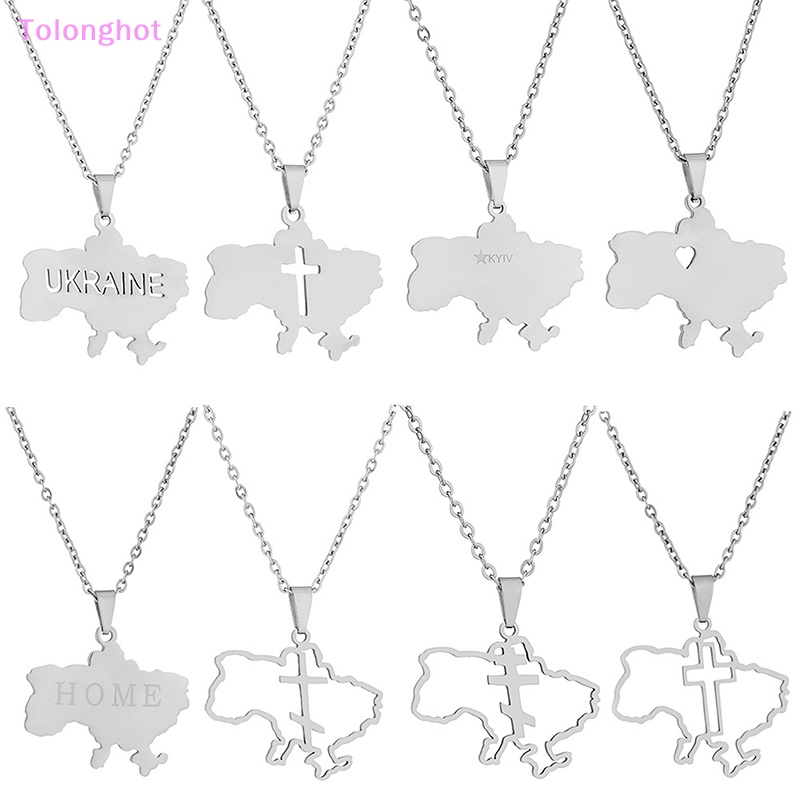 Tolonghot&gt; Fashion Garis Besar Peta Liontin Kalung Untuk Wanita Perhiasan Warna Emas Perak Choker Necklace Stainless Steel Rantai Klavikula well