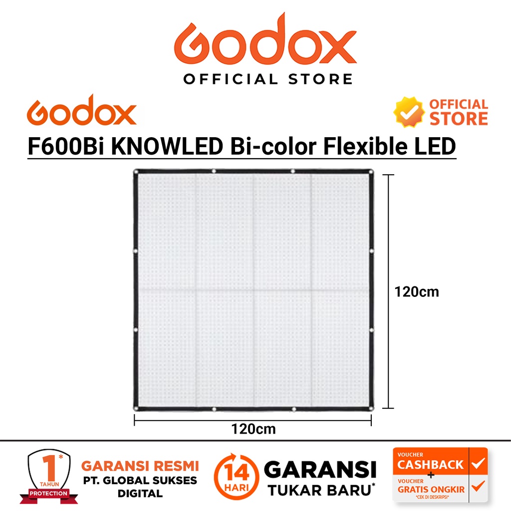 Godox F600Bi KNOWLED Bi-color Flexible LED (120x120cm)