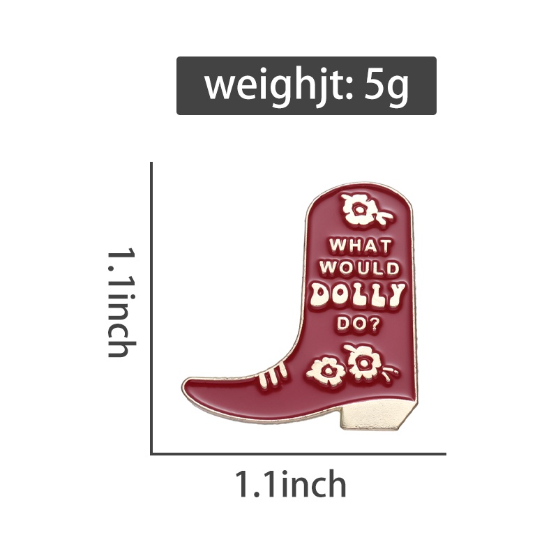 Penyanyi Perempuan WWDD What Wou Dolly Do Enamel Pin Country Music Boots Bros Humor Lapel Badge Perhiasan Hadiah Untuk Teman