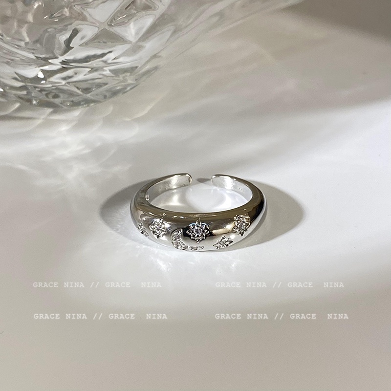 Ifyou 2pcs /Set Cincin Terbuka Zircon Set Cincin Silang Kristal Elegan Untuk Aksesoris Perhiasan Wanita