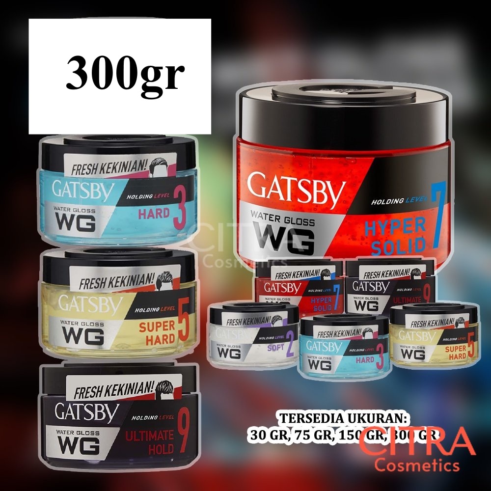 Citra Cosmetic - [300gr] Gatsby Water Gloss - Pomade Hair Styling Soft Hard Super Hard Hyper Solid U