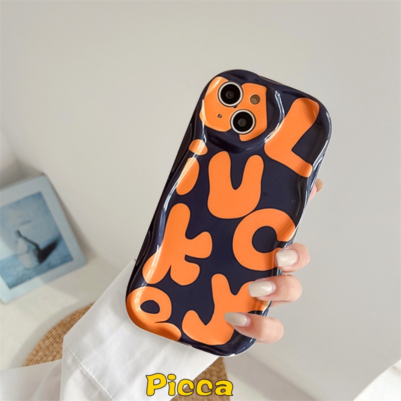 Graffiti Simple Huruf Inggris Case Untuk Infinix Hot20 30 9 10 11 12 Play Hot 30i 10Lite 8 9 Note 12 G96 12 4G Smart 6 7 56plus 3D Wavy Curved Edge Soft Couples Cover