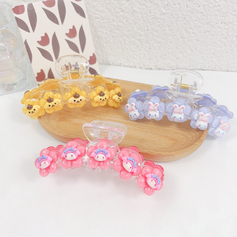 Ahellogirl Sanrio Big Clip Dopamin Lucu Manis Gadis Hati Kulomi Kartun Ponytail Hair Clip