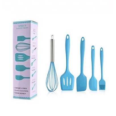 Peralatan Masak 5in1 Silikon Kitchen Utensil Spatula Sutil Sodet Baking Props Cooking Set 5pcs