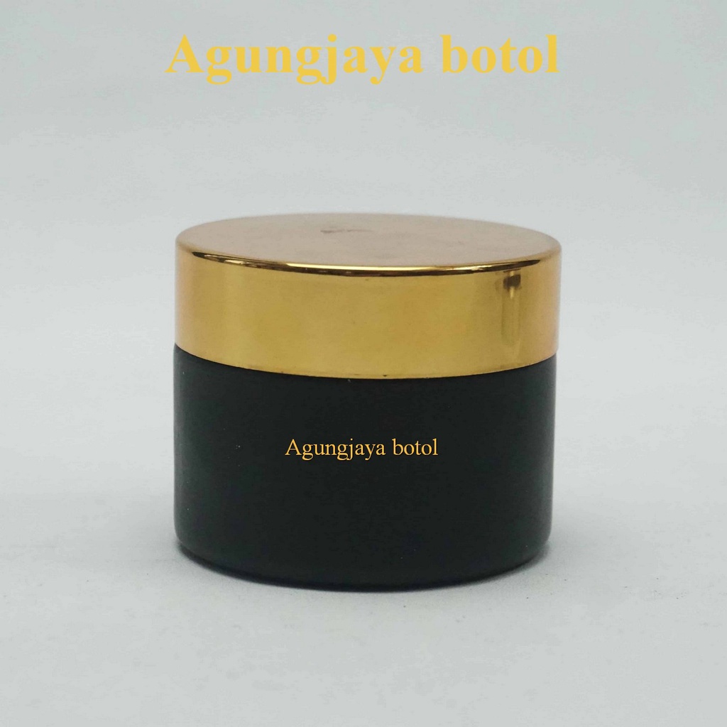 Pot Kaca 50 Gram Bulat Hitam Frosted / Pot Cream Kaca / Pot Skincare / Pot Krim / Pot Kaca Promo / P