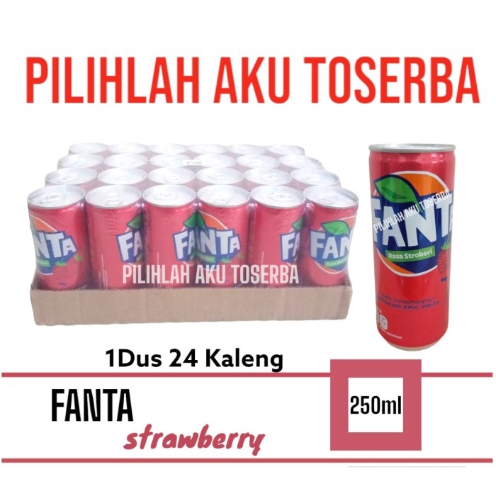 

Fanta Strawberry KALENG CAN 250 ml - ( HARGA 1 DUS isi 24 )