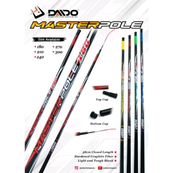 TERBARU joran pancing tegek pole 210 cm murah berkualis ruas panjang - Daido master