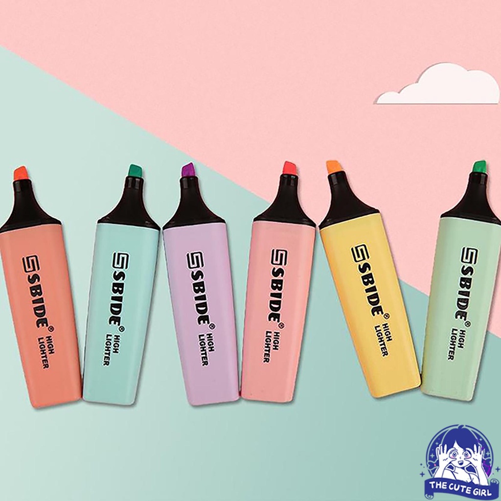 

SBIDE Highlighter Pastel Macaron Color / Highlighter warna Pastel - stazionario