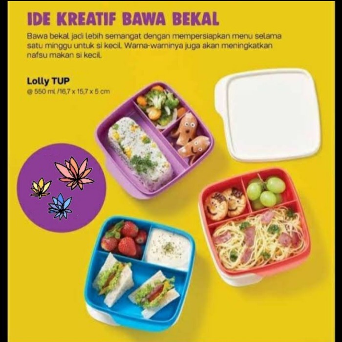 Tupperware Lolly Tup Kotak Bekal Makan -  - Pink Muda