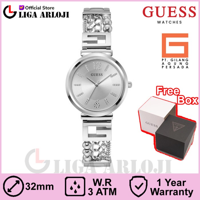 GUESS GW0545L1 Original G CLUSTER Jam Tangan Wanita Analog Silver