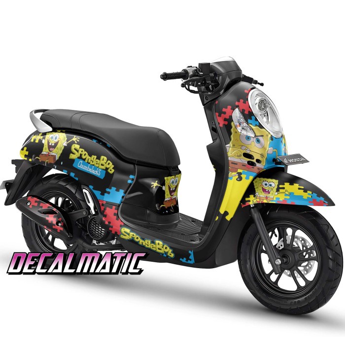 Decal Full Body + Stiker Dashboard Scoopy Semua Tahun - Spongebob 2