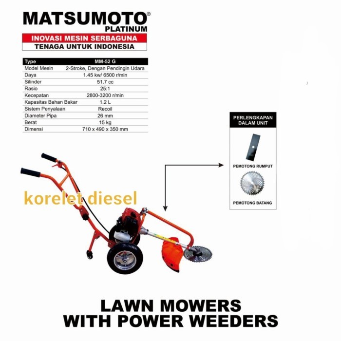 Mesin Rumput Dorong Matsumoto MM 52 G Best