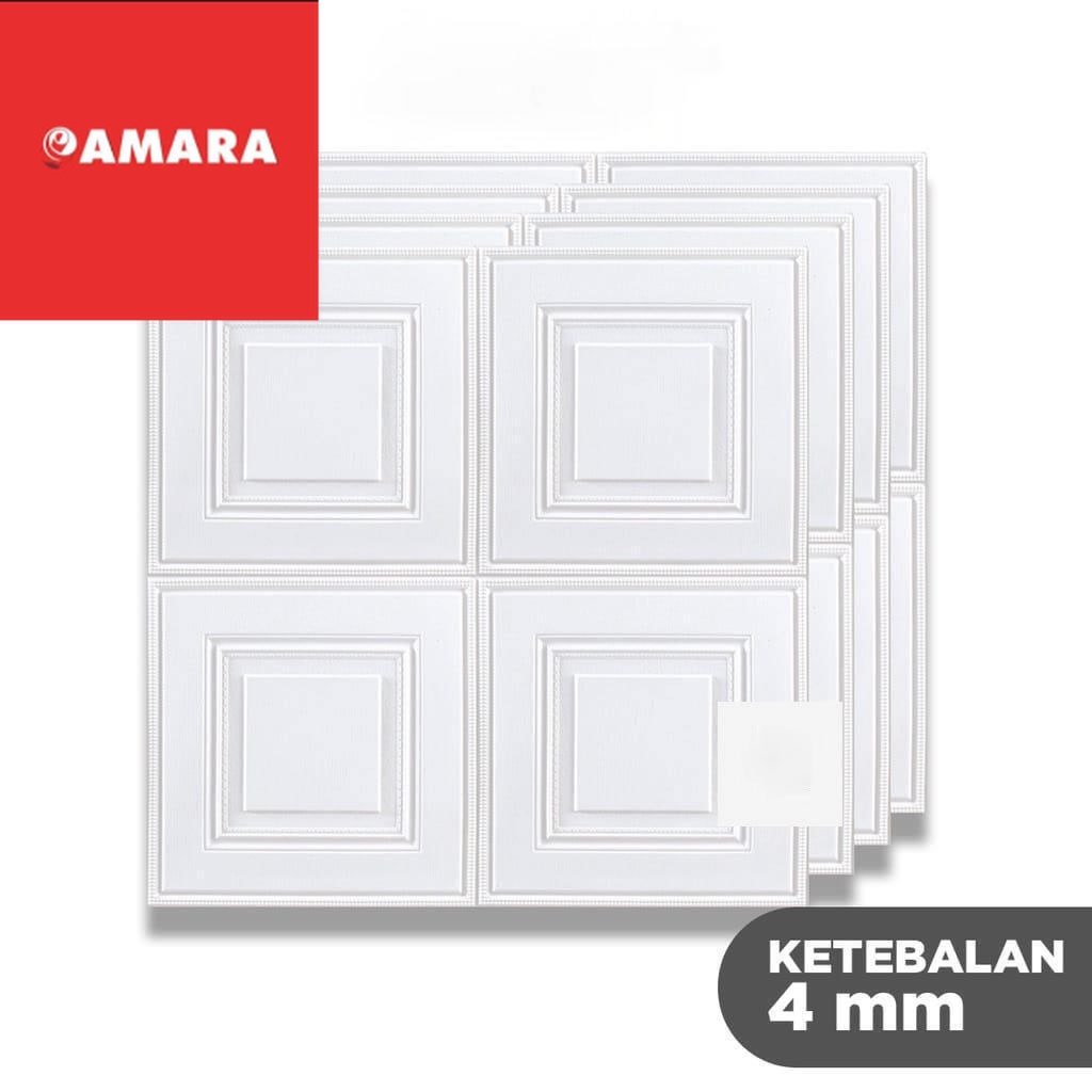 Wallpaper Dinding 3D Foam Motif Kotak Ketebalan 4mm