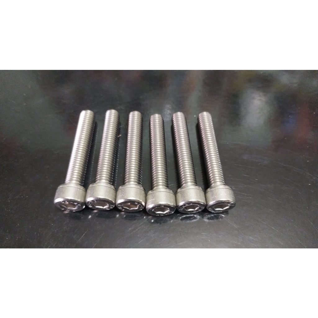 Baut L stainless stenlis M8x45 drat 12 panjang 4.5cm kunci L6