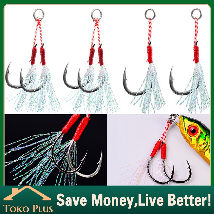 Double Assist Hook Jigging/Single Assist Hook Fishing Jig Assist Jig Fishing Hook Hi-Carbon Steel As