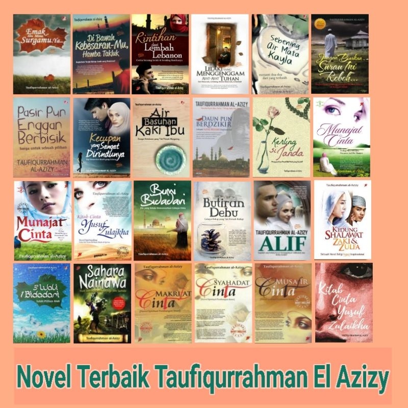 Paket buku/novel Taufiqurrahman/alif/bumi bidadari/rintihan dari lembah lebanon/jangan robohkan sura