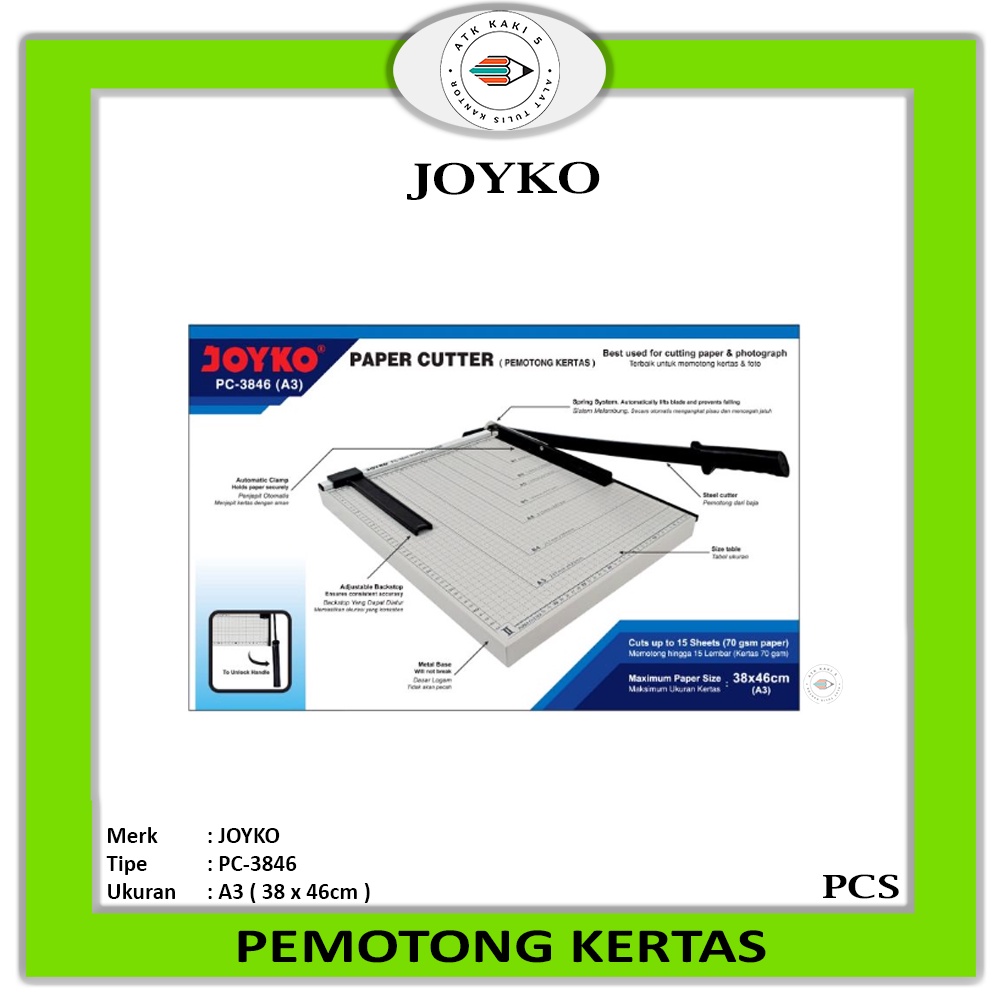 

JOYKO - Pemotong Kertas A3 Paper Cutter PC-3846 - Pcs