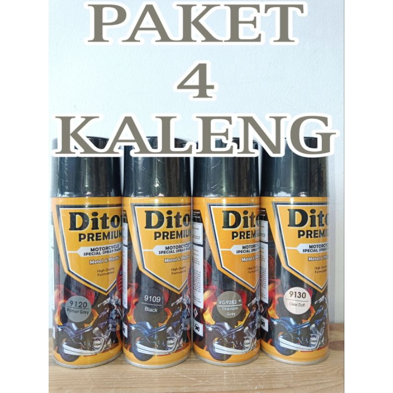 cat spray PAKET 4 KALENG pilok pilox diton premium  TITANIUM GREY VG 9282* abu doff 9282 400cc abu m