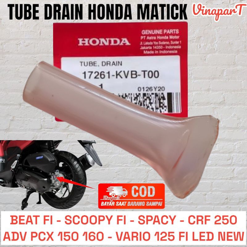 tube drain selang pembuangan box filter udara honda beat fi scoopy fi adv pcx vario 125 150 160