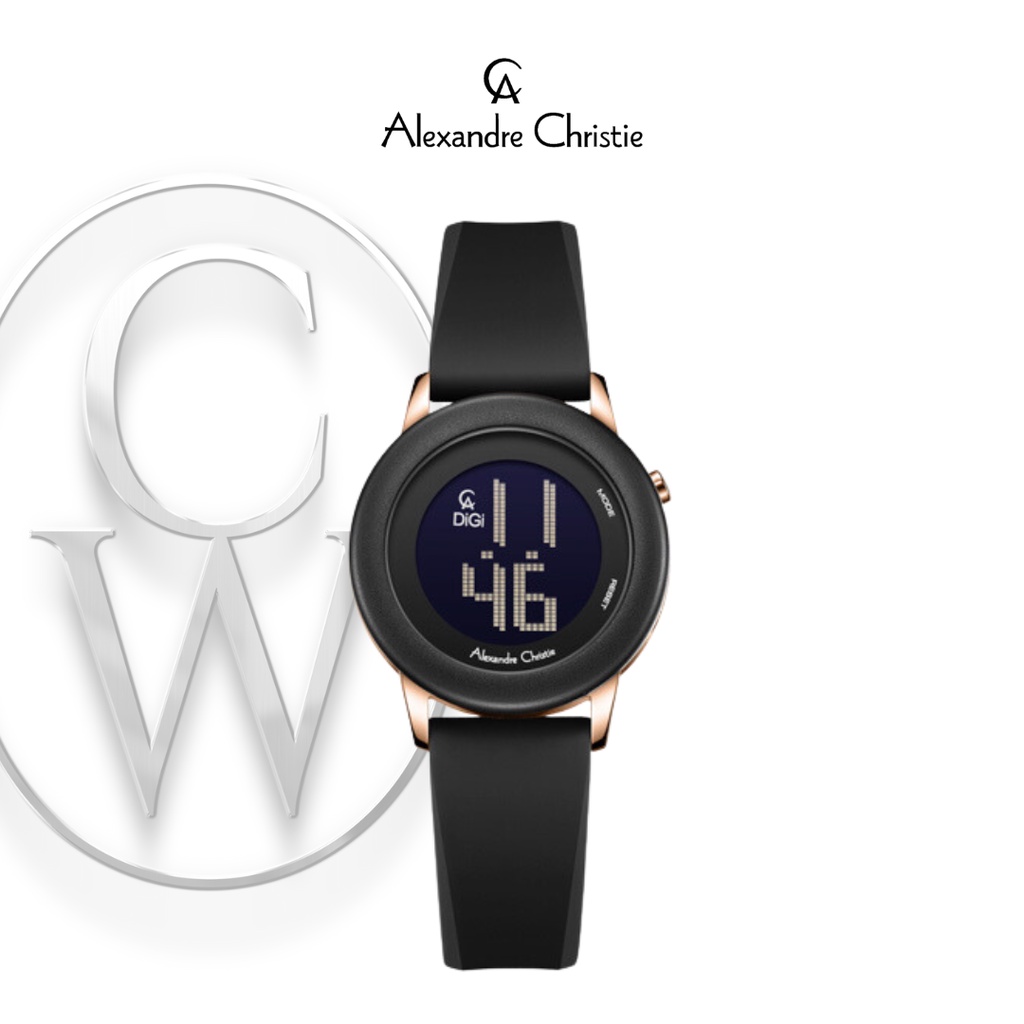 Jam Tangan Wanita Alexandre Christie Digi AC 9393 LHRRGBA Karet Digital Sporty Simple Minimalis Buat