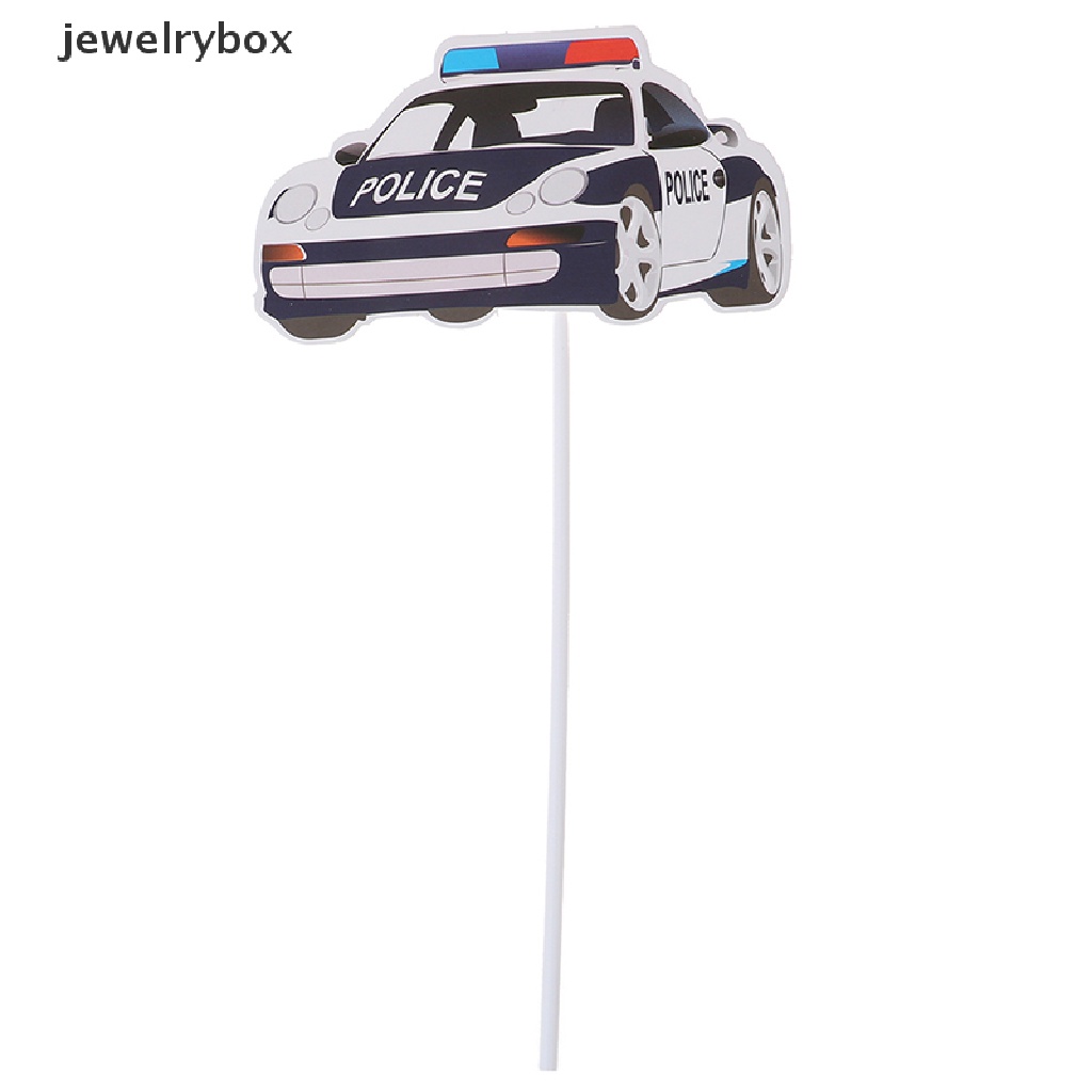 [jewelrybox] Precut Kartun Polisi Mobil Pesawat Ulang Tahun Cupcake Toppers Dekorasi Butik