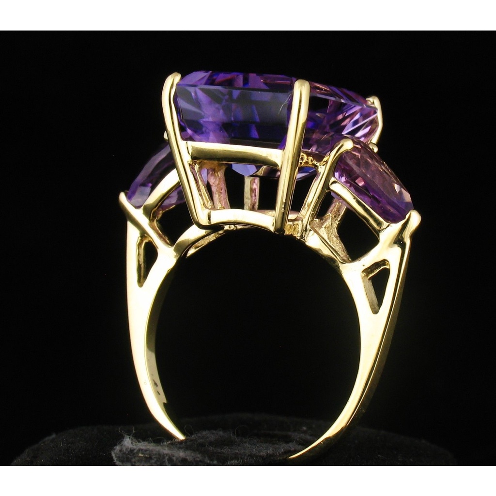 Goldkingdom Fashion Perhiasan Aksesoris Ready Stock Jual Panas Turmalin Set Cincin Berlian Di Eropa Dan Amerika Amethyst Permata Split Size Ring Berlapis 18 K Emas Cincin Perhiasan Perak