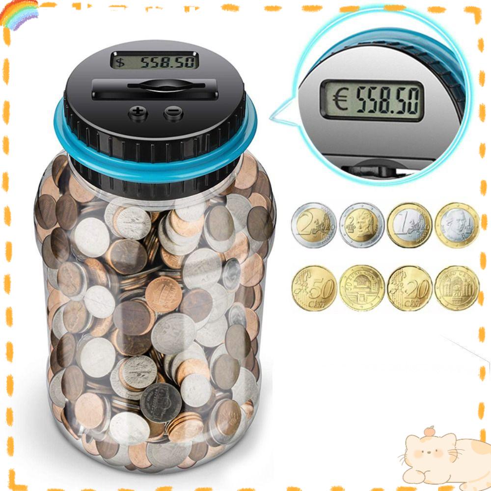 Celengan Elektronik SOLIGHTER Baru Cerdas USD EURO GBP Bank Coin Saving Box