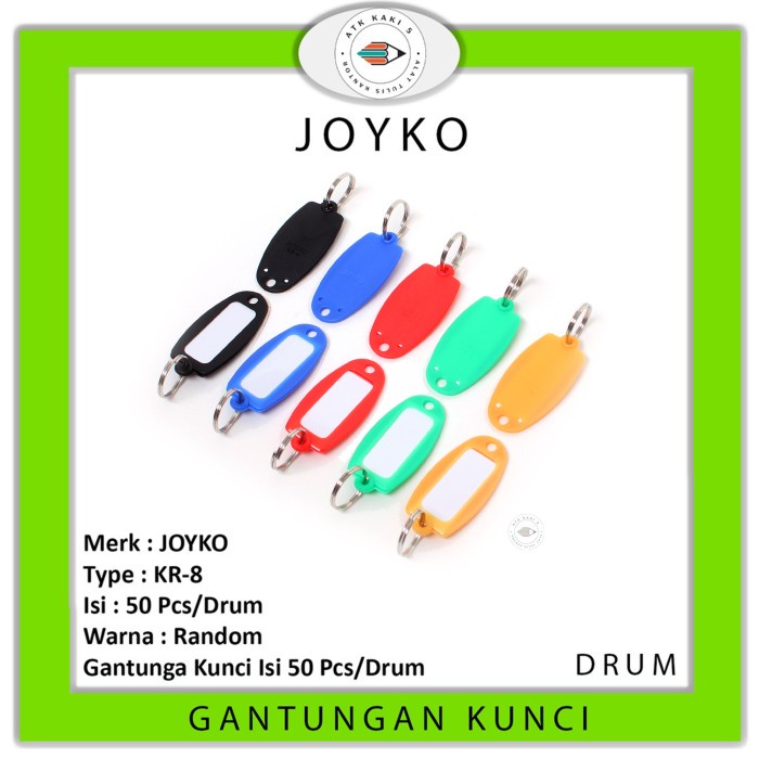 

Terlaris Key Ring Joyko Kr 8 Isi 50 / Gantungan Kunci / Name Tag Kunci Grosir