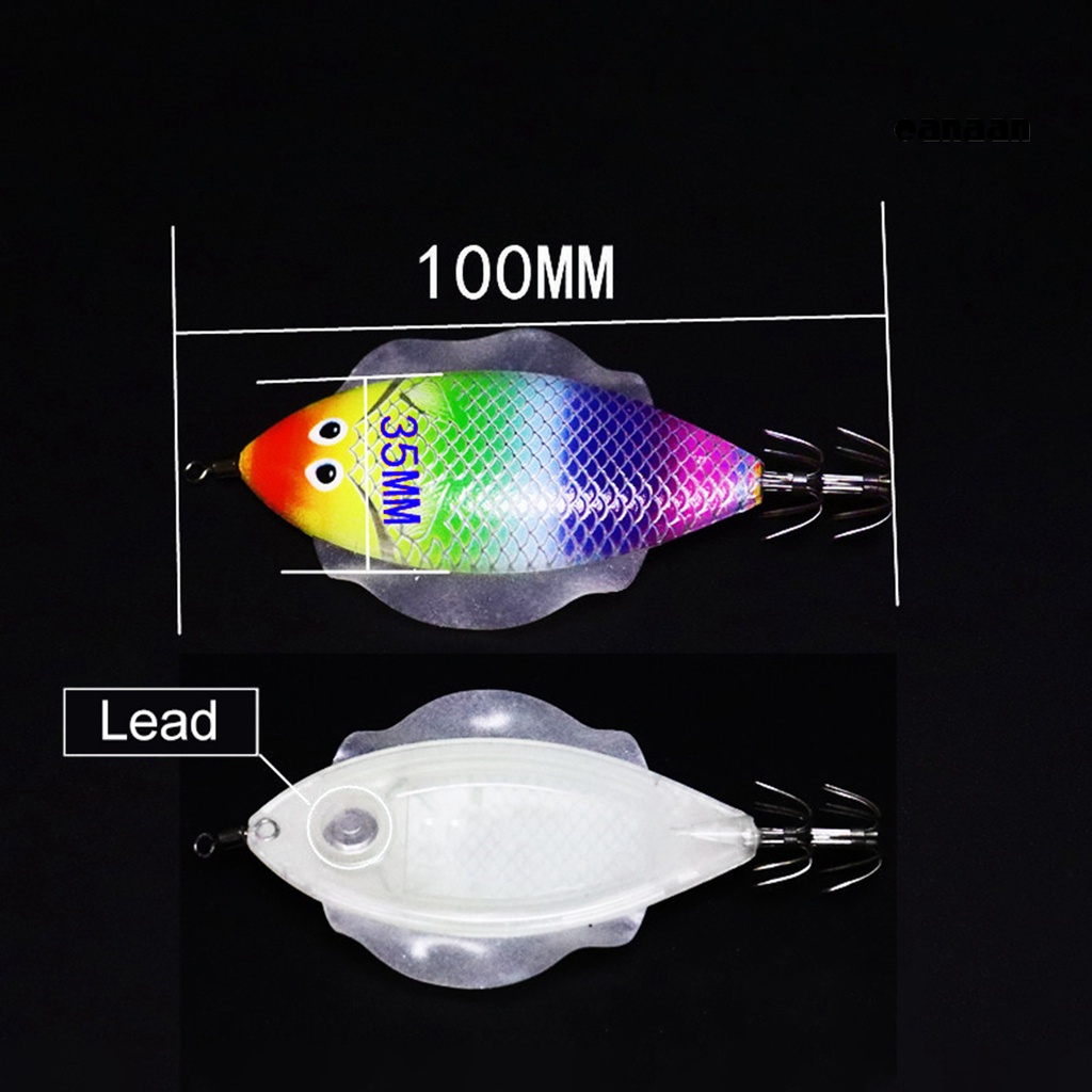 Cnn-10cm/14g Umpan Pancing Datar Luminous Squid Jigs Umpan Udang Kayu Plastik Untuk Memancing