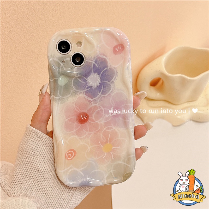 IPHONE Casing Kompatibel Untuk Iphone14 13 12 11 Pro Max X Xr Xs Max8 7 6 6s Plus SE 2020 ins Musim Semi Musim Panas Bunga Warna-Warni Lukisan Minyak Casing Ponsel Shockproof Soft Case Cover Pelindung