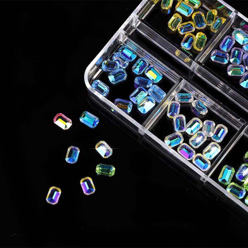 Mxbeauty Aurora Dekorasi Kuku Wanita 6grid Berbentuk Oktagonal Manikur Aksesoris Hiasan Kuku Ins Gaya Perhiasan Kuku