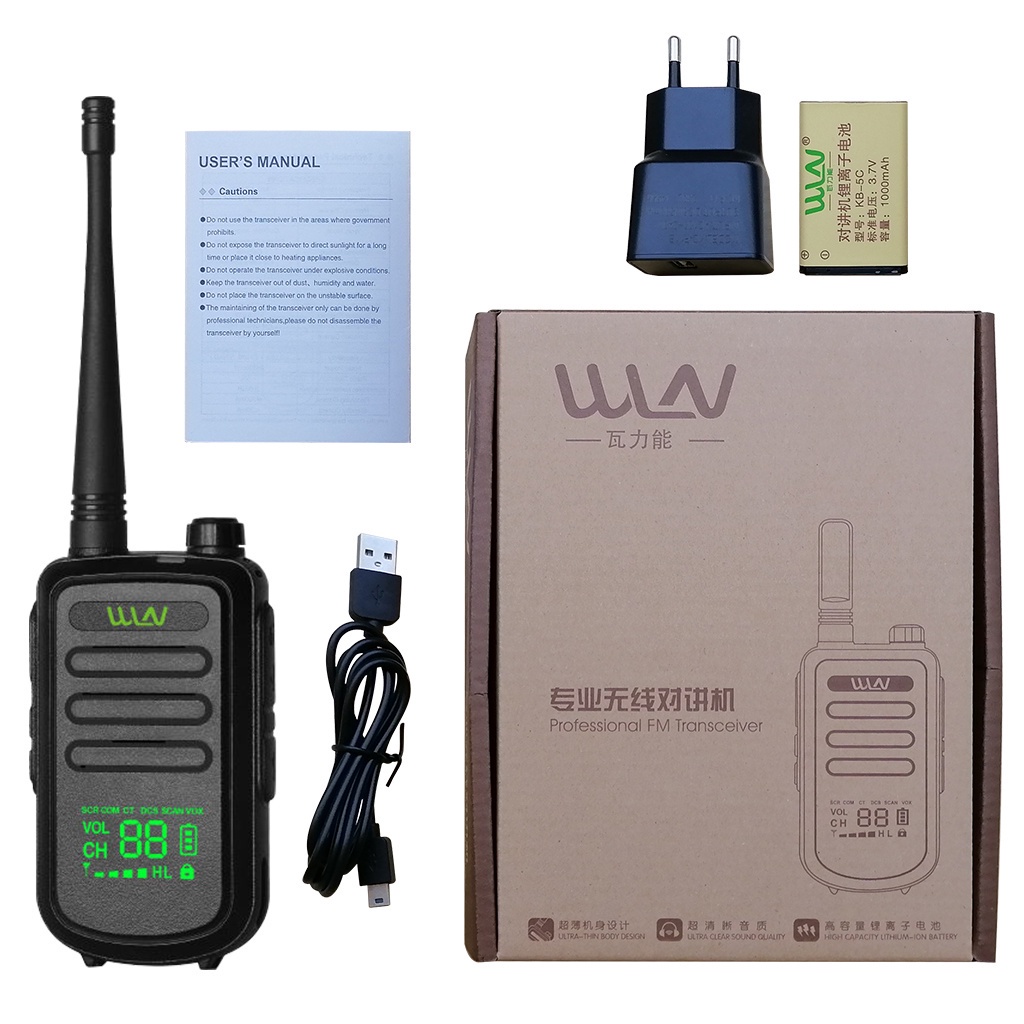 HT WLN Walkie talkie HT Two-Way Radio Layar LED KD - C100U ( isi 1 pcs ) - Antena Sedang-Batrai 1500 mA