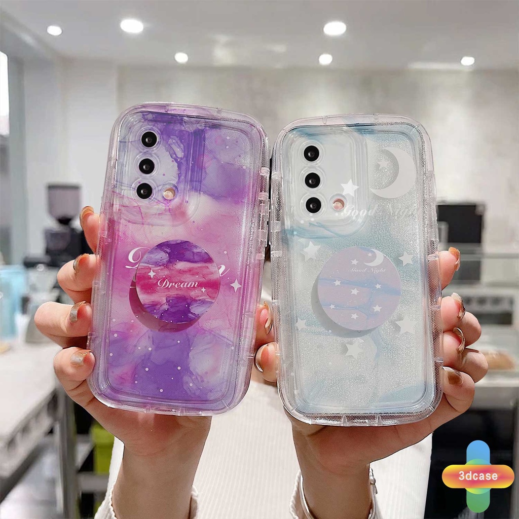 Soft Case A17 A17K A54 A5S A57 A57S A57E A3S A15 A76 A96 A16 A95 A55 A7 A5 A9 A31 A53 A33 2020 A77S A12 A12S A1K A16E A16K A54S Reno 7 7Z 8Z 5 4 6 8 5F 5K 4F 4 5 06 Lite A74 A15S A52 A11K A92 Purple Render Gradient Soft Airbag Soap Cover With Stand