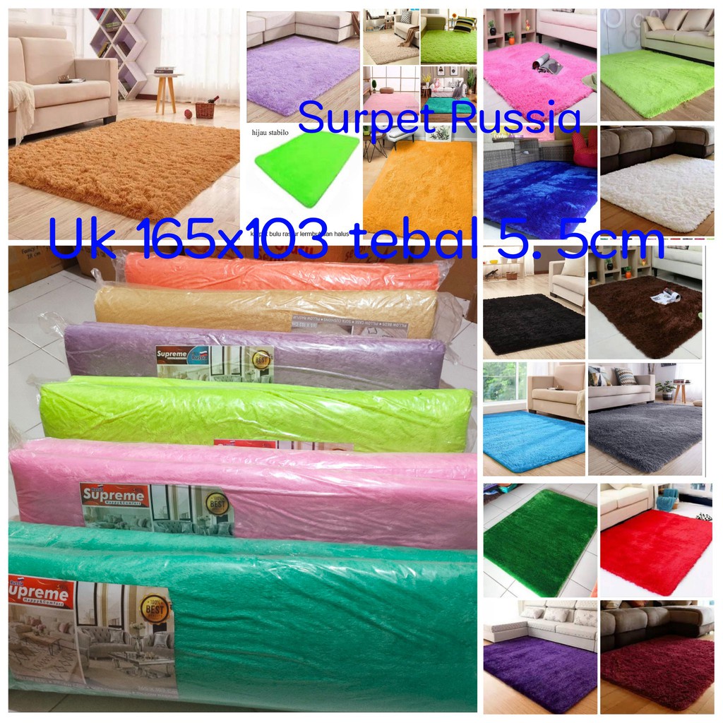 PROMO!!! KARPET BULU rasfur uk 165x103 tebal 5.5cm