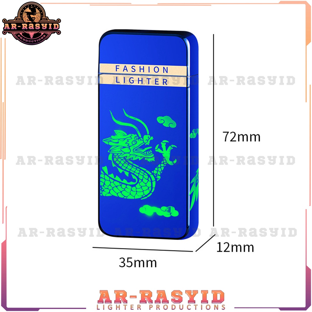 TERBARU! Korek Api Bara Gas Fashion Lighter 881 LED Motif Naga Dragon 2017 BISA COD!