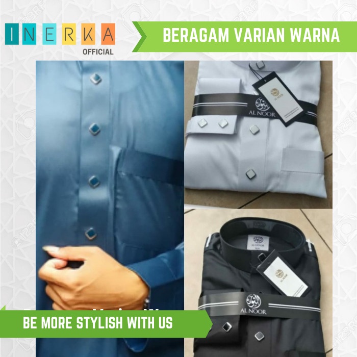 Jubah Gamis Pria Arab An Noor PREMIUM bahan Polyster Muslim ORIGINAL - Biru