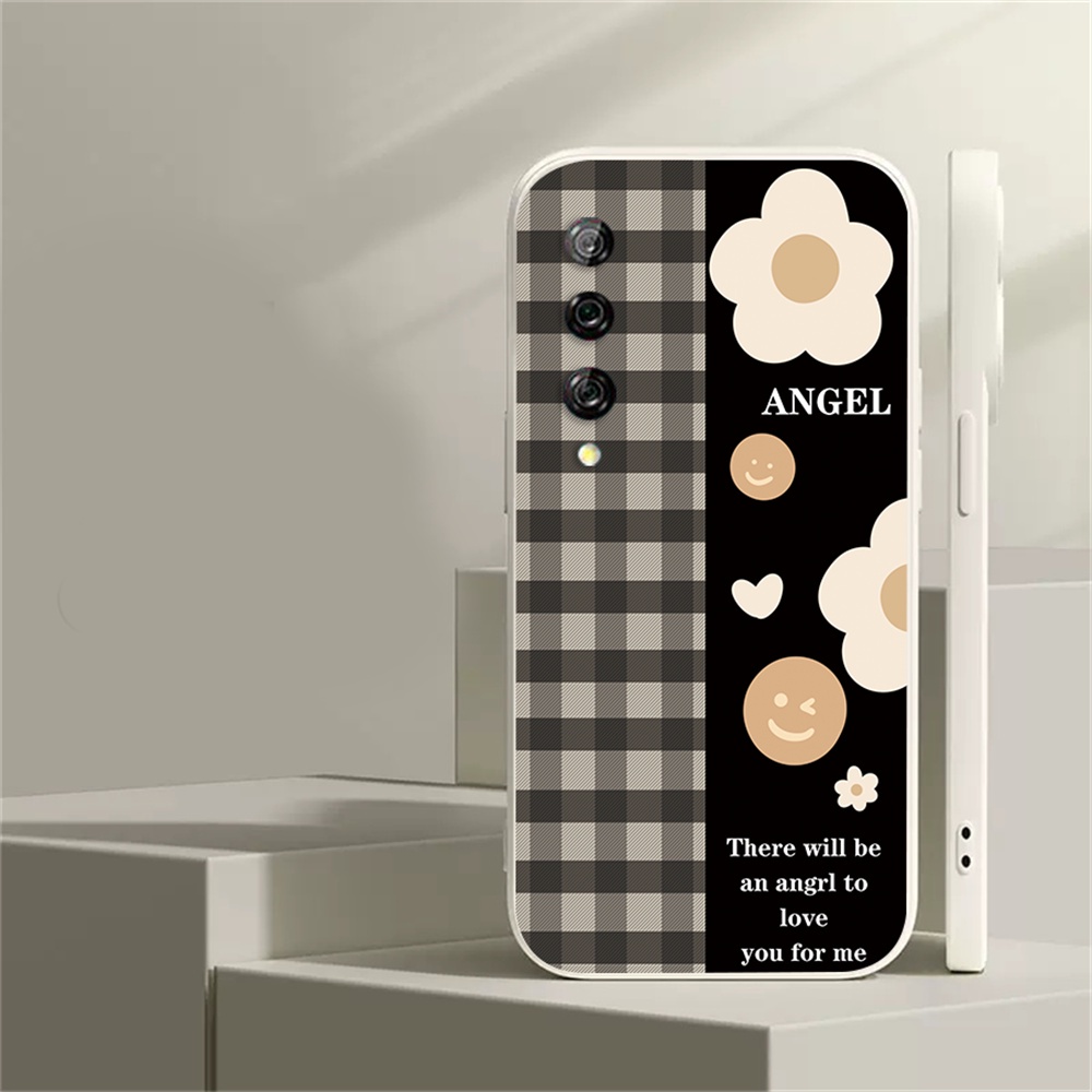 Casing Huawei P30 Lite Nova 5T Nova 3i Nova 7i Y6P Y7A Y6 Pro Y7 Pro 2019 Y9S Motif Kotak-Kotak Bunga Lembut Silicone Phone Case Cover