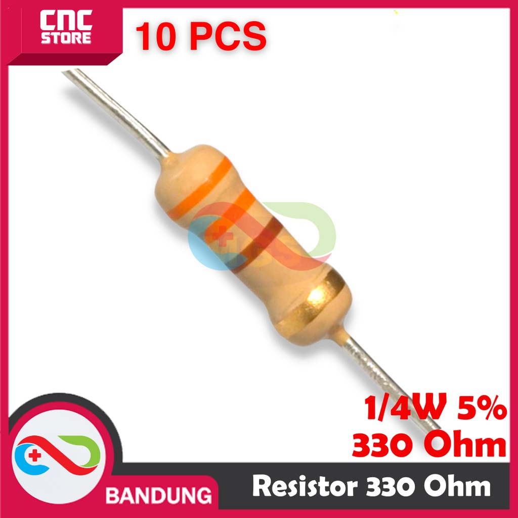 10X RESISTOR 330 330OHM 1/4W 5% METAL FILM