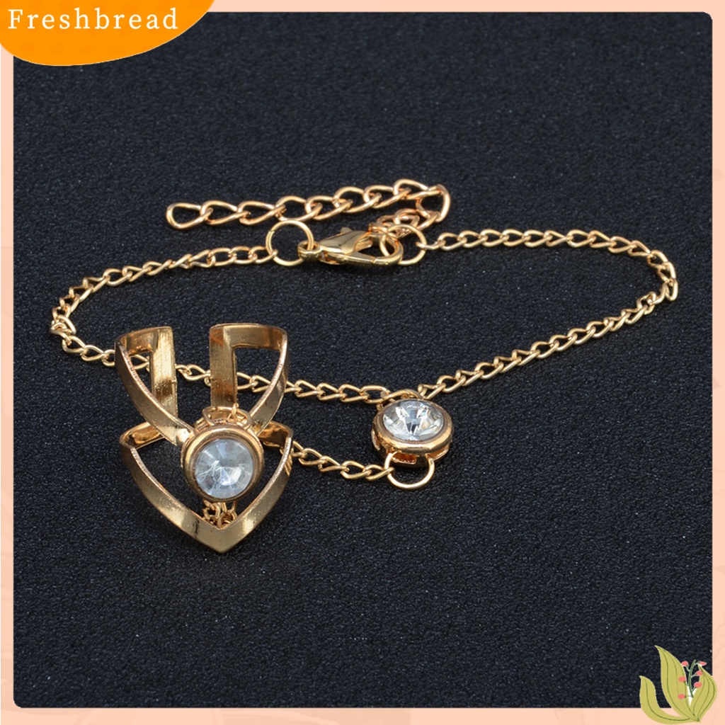 &lt; Freshbread &gt; Wanita Gelang Warna Solid Geometris Panah Bentuk Berlian Imitasi Hias Adjustable Gelang Cincin Perhiasan Perempuan