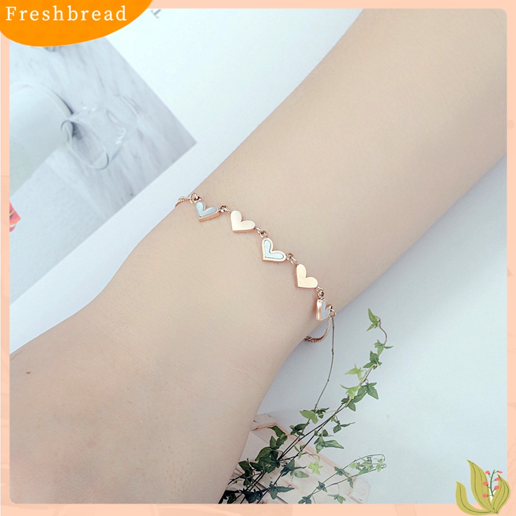 &lt; Freshbread &gt; Gelang Rantai Adjustable Indah All-match Hati Sederhana Pasangan Perempuan Tangan Rantai Perhiasan Aksesori