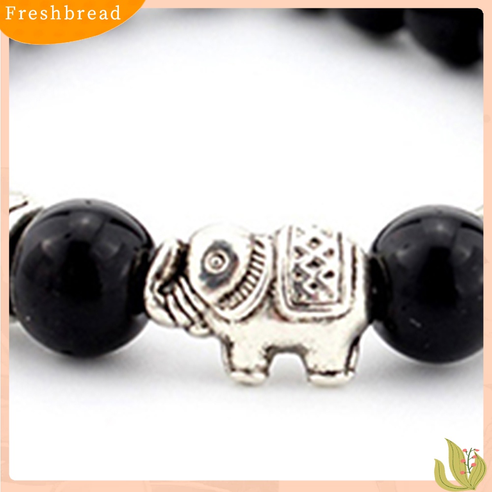 &lt; Freshbread &gt; Gelang Gajah Wanita Pria Tali Elastis Manik-Manik Rantai Bangle Perhiasan Charms