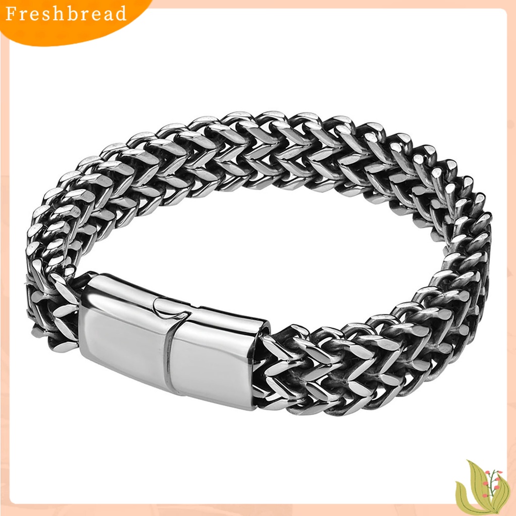 &lt; Freshbread &gt; Gelang Dipoles Ramah Kulit Titanium Steel Pria Braided Chain Bracelet Untuk Ulang Tahun