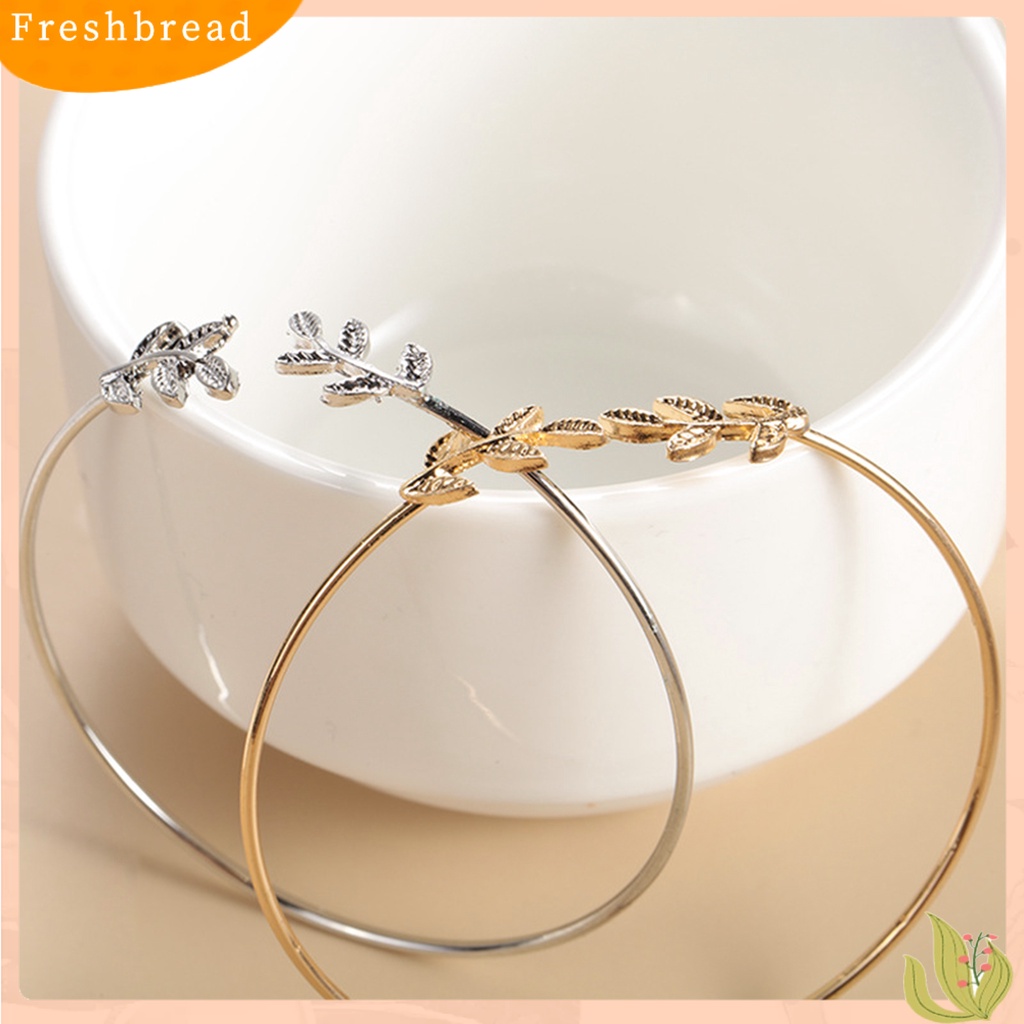 &lt; Freshbread &gt; Wanita Kreatif Dapat Disesuaikan Daun Terbuka Manset Bangle Gelang Perhiasan Aksesori Hadiah