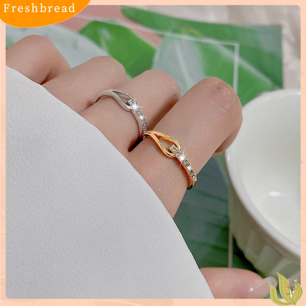 &lt; Freshbread &gt; Wanita Cincin Hollow Out Jepang Korea Gaya Shiny Rhinetones Finger Ring Untuk Pesta Pernikahan Perjamuan