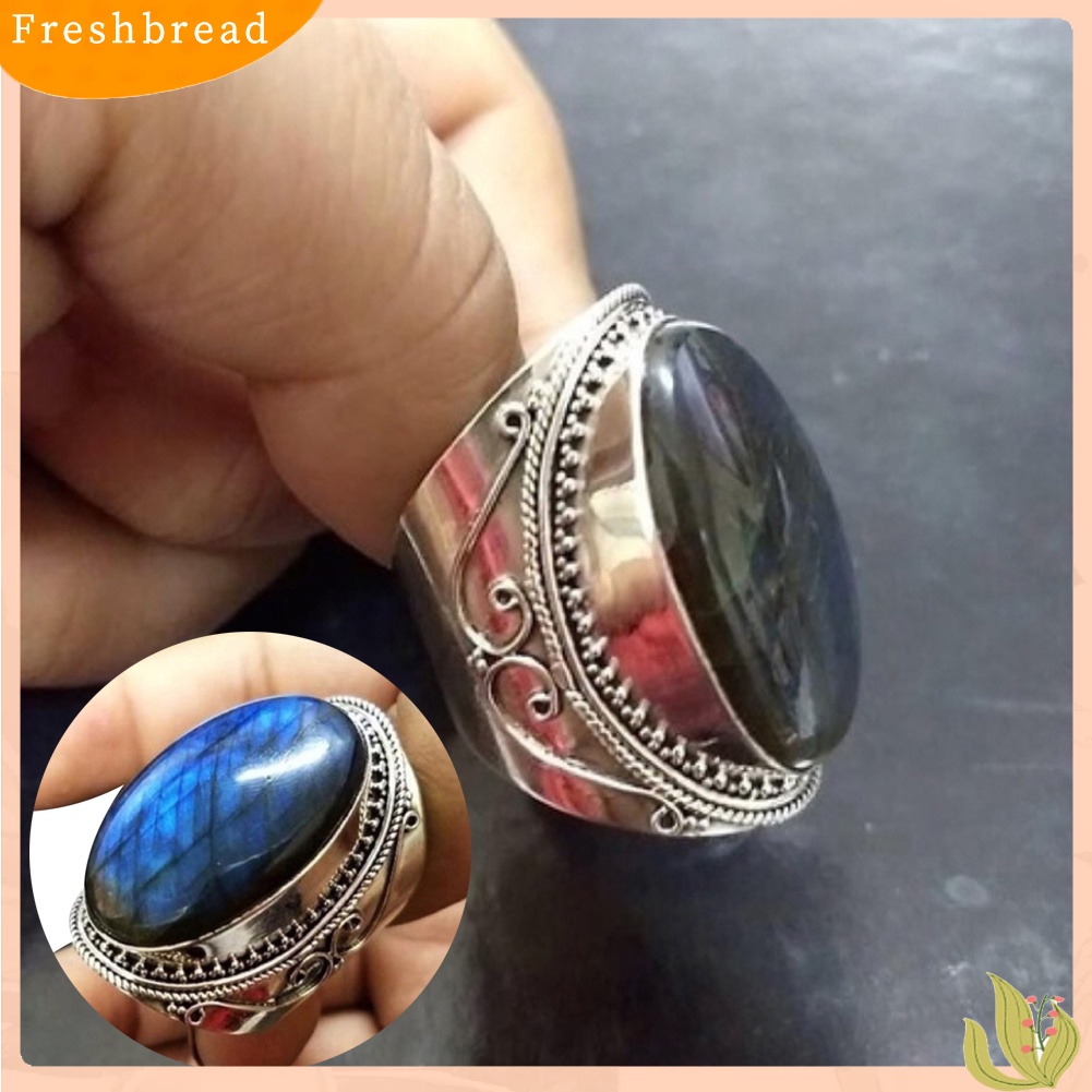 &lt; Freshbread &gt; Retro Pria Faux Turquoise Bertatahkan Jari Cincin Pertunangan Pesta Perhiasan Hadiah Xmas