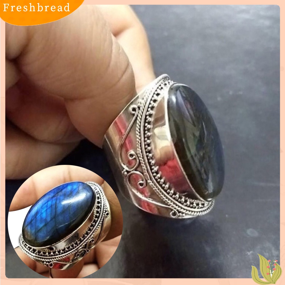 &lt; Freshbread &gt; Retro Pria Faux Turquoise Bertatahkan Jari Cincin Pertunangan Pesta Perhiasan Hadiah Xmas