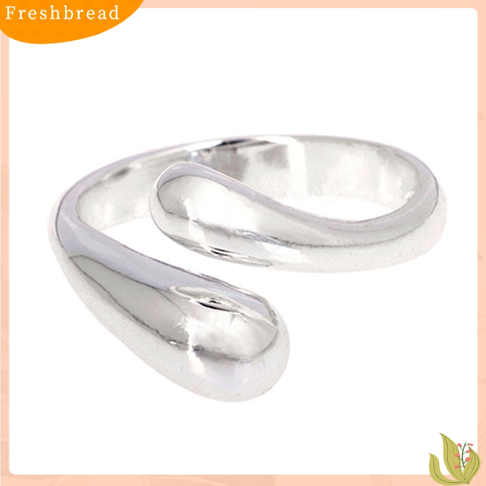< Freshbread > Wanita Fashion Punk Perak Berlapis Halus Band Adjustable Cincin Perhiasan Hadiah