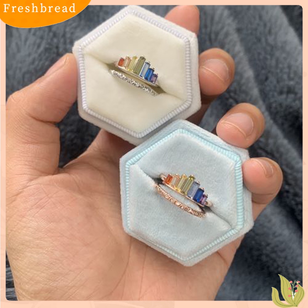 &lt; Freshbread &gt; Wanita Pelangi Open-end Mahkota Cincin Adjustable Double Band Circlet Perhiasan Hadiah