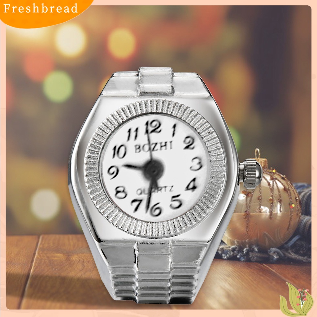 &lt; Freshbread &gt; Jam Tangan Cincin Jari Bentuk Melar Unisex Pointer Dial Bulat Quartz Watch Ring Untuk Pesta Cocktail